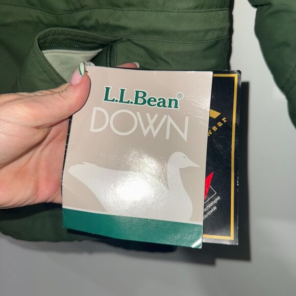 LL Bean Women's Gore-Tex Goose Down Hooded Fur Parka Coat - Forest Green XL - Picture 4 of 16